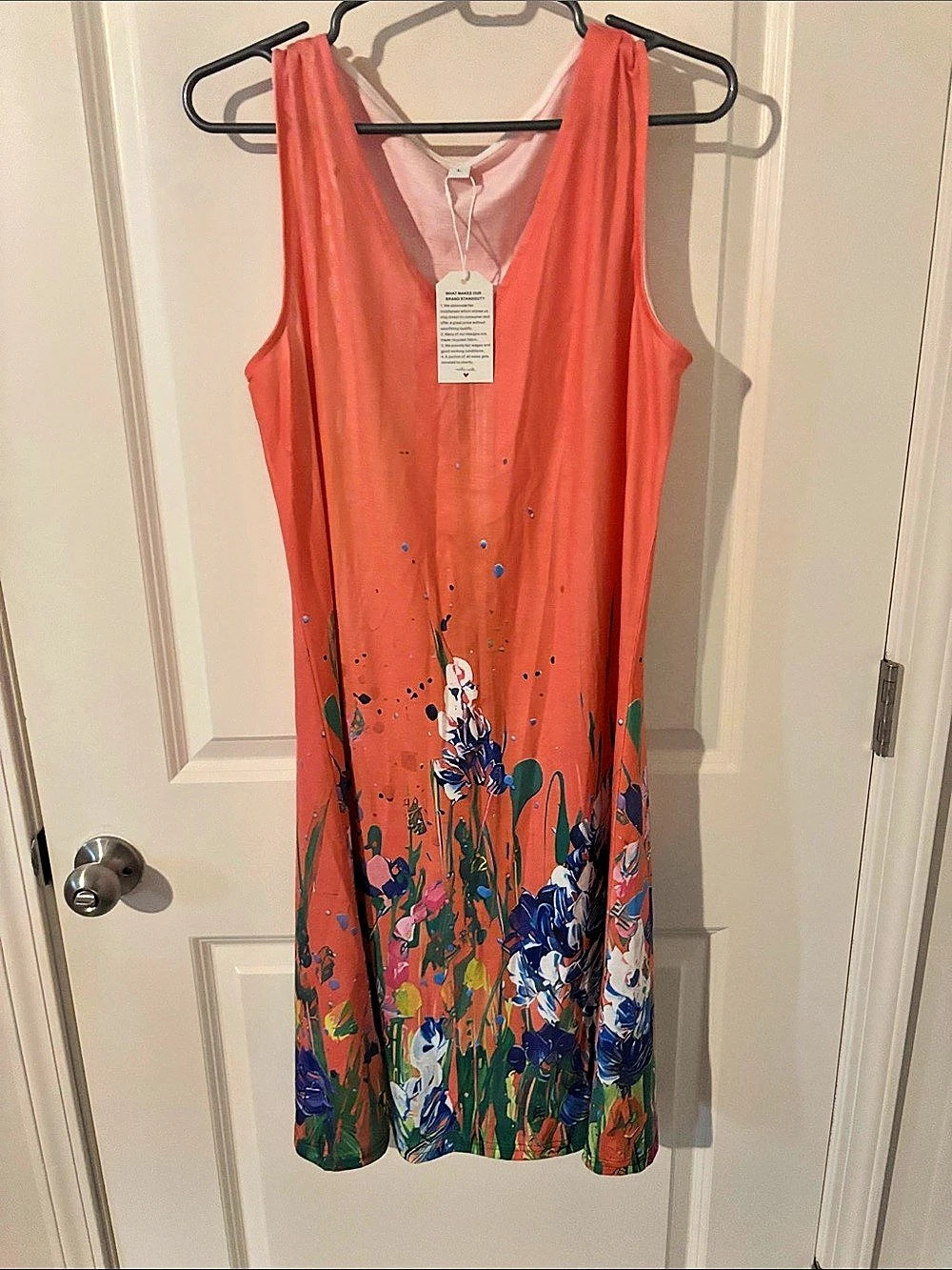 Floral Mini Dress in Orange Size Large NWT